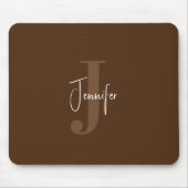 ミニマモダンリスト名&イニシャルモノグラムブラウン マウスパッド (正面)