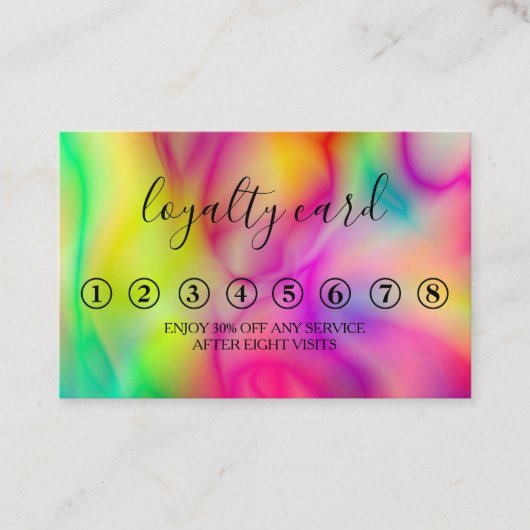 ミニマモダンリスト向けのモノクロロイヤリティカード 名刺 (正面)