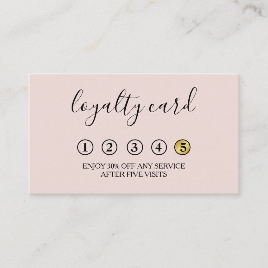 ミニマモダンリスト向けのモノクロロイヤリティカード 名刺 (正面)