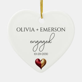ミニマモダンリスト婚約した セラミックオーナメント