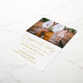 ミニマモダンリスト婚約パーティ写真 箔招待状 (回転した状態)