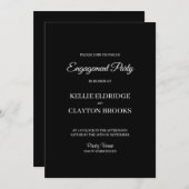 ミニマモダンリスト婚約パーティ招待状 招待状 (正面/裏面)