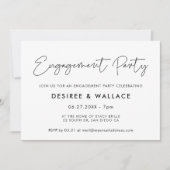 ミニマモダンリスト婚約パーティ招待 招待状 (正面)