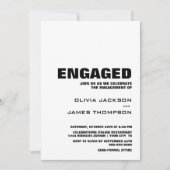 ミニマモダンリスト婚約パーティ 招待状 (正面)