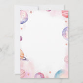 ミニマモダンリスト宇宙飛行士ガールの4歳の誕生日 招待状 (裏面)