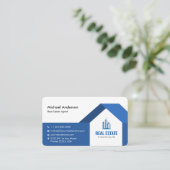 ミニマモダンリスト実在エステートブルー 名刺 (スタンド正面)