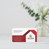 ミニマモダンリスト実在エステートレッド 名刺 (スタンド正面)