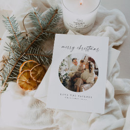 ミニマモダンリスト家族の写真クリスマスカード シーズンカード