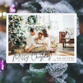 ミニマモダンリスト家族の写真クリスマスカード シーズンカード