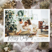 ミニマモダンリスト家族の写真クリスマスカード シーズンカード