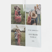 ミニマモダンリスト家族の写真クリスマス ガラスオーナメント (正面左)