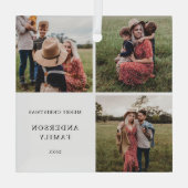 ミニマモダンリスト家族の写真クリスマス ガラスオーナメント (裏面)