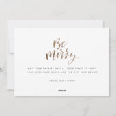 ミニマモダンリスト家族の写真クリスマス シーズンカード (裏面)