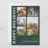 ミニマモダンリスト家族の写真コラージュ シーズンカード (正面)