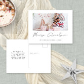 ミニマモダンリスト家族の写真メリークリスマス シーズンポストカード