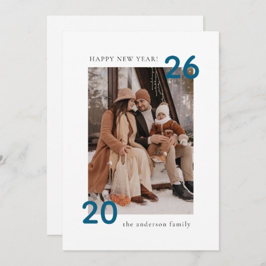 ミニマモダンリスト家族の新年 シーズンカード (正面/裏面)
