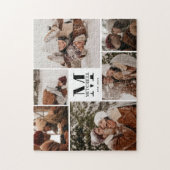 ミニマモダンリスト家族6フォトコラージュ記念 ジグソーパズル (縦)