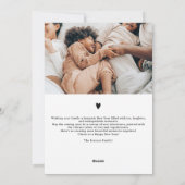 ミニマモダンリスト家族6枚の写真ハッピー新年 シーズンカード (裏面)