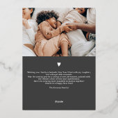 ミニマモダンリスト家族6枚の写真ハッピー新年 箔シーズンカード (裏面)