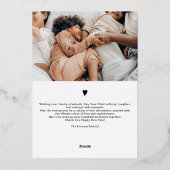 ミニマモダンリスト家族6枚の写真Happy 2024 箔シーズンカード (裏面)