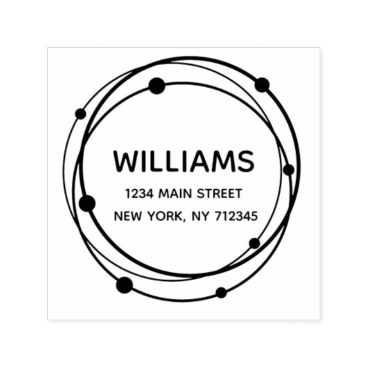 ミニマモダンリスト差出人住所の家族の名前自己 –  セルフインキングスタンプ (デザイン)