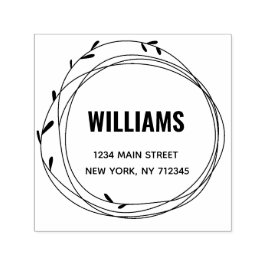 ミニマモダンリスト差出人住所の家族の名前自己 –  セルフインキングスタンプ