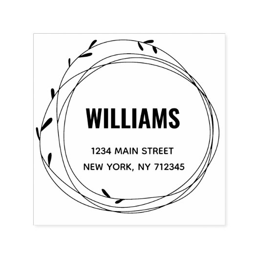 ミニマモダンリスト差出人住所の家族の名前自己 – セルフインキングスタンプ (デザイン)