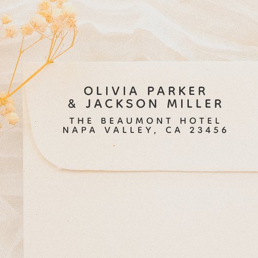 ミニマモダンリスト差出人住所カップル名 ラバースタンプ