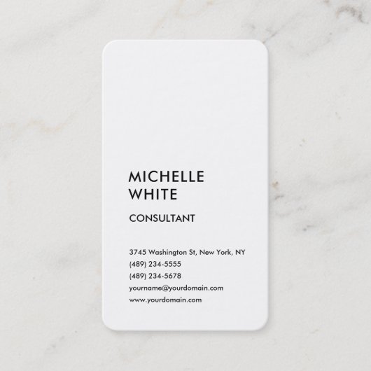 ミニマモダンリスト平シンプル野ホワカスタムイト 名刺 (正面)