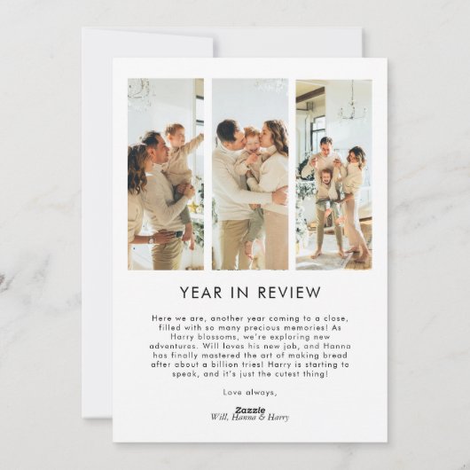 ミニマモダンリスト年のレビューArch写真 シーズンカード (裏面)