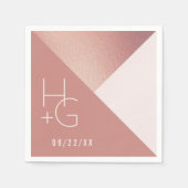 ミニマモダンリスト幾何結婚の スタンダードカクテルナプキン (正面)