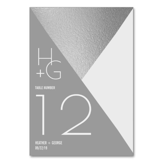 ミニマモダンリスト幾何結婚の テーブルナンバー (正面)