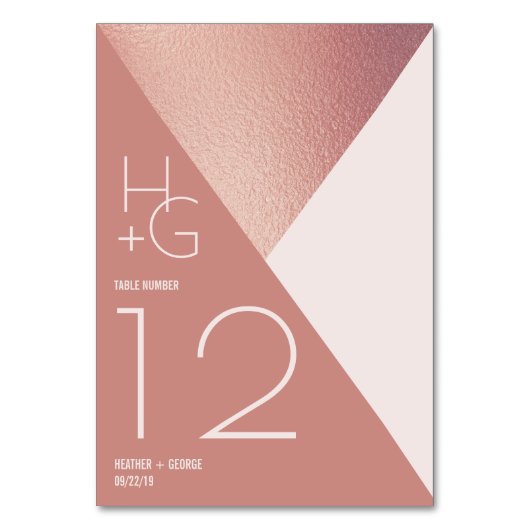 ミニマモダンリスト幾何結婚の テーブルナンバー (正面)