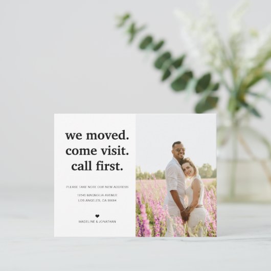 ミニマモダンリスト引っ越しました写真の移動 案内ポストカード (スタンド正面)