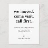 ミニマモダンリスト引っ越しました移動 案内ポストカード (正面)