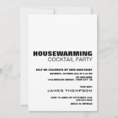 ミニマモダンリスト引っ越し祝いパーティーカクテルパーティー 招待状 (正面)