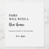 ミニマモダンリスト引っ越し祝いパーティーパーティーギフト ワインラベル (シングルラベル)