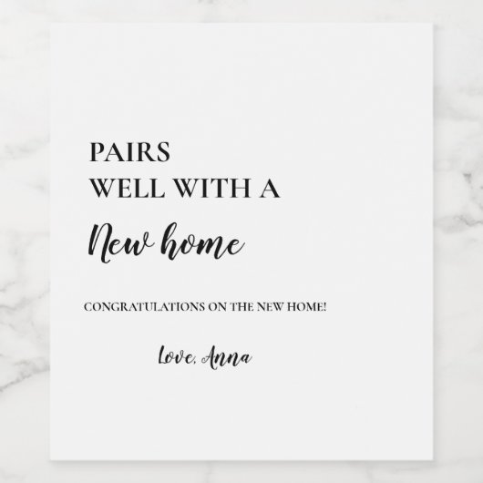 ミニマモダンリスト引っ越し祝いパーティーパーティーギフト ワインラベル (シングルラベル)