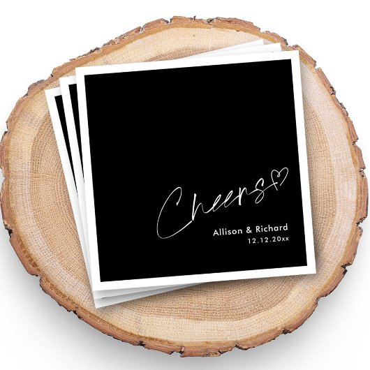 ミニマモダンリスト応援!ブラック結婚ズ・ナプキンス スタンダードカクテルナプキン