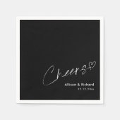 ミニマモダンリスト応援!ブラック結婚ズ・ナプキンス スタンダードカクテルナプキン (正面)