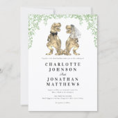 ミニマモダンリスト恐竜テーマ結婚ズ 招待状 (正面)