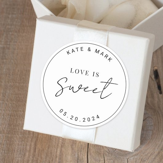 ミニマモダンリスト愛は甘い結婚式の引き出物 ラウンドシール