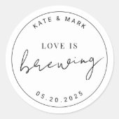 ミニマモダンリスト愛は醸造結婚式の引き出物 ラウンドシール (正面)