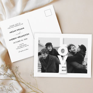 ミニマモダンリスト愛フォトコラージュ結婚ズ ポストカード