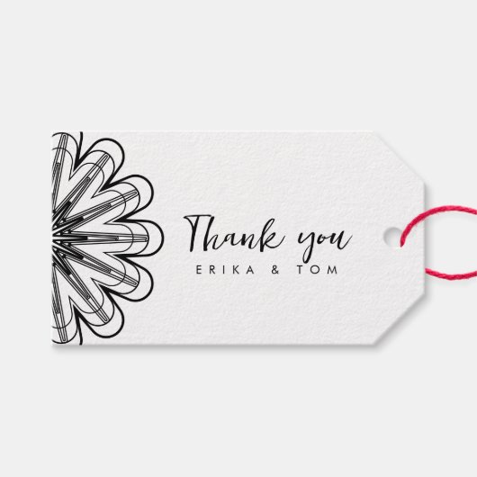 ミニマモダンリスト感謝していフローラギフトラベル ギフトタグ (正面(横))