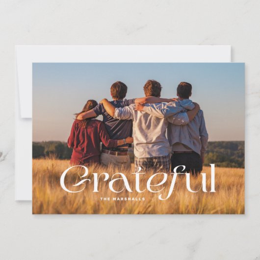 ミニマモダンリスト感謝祭フォトカード シーズンカード (正面)