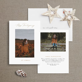 ミニマモダンリスト感謝祭フォトカード シーズンカード