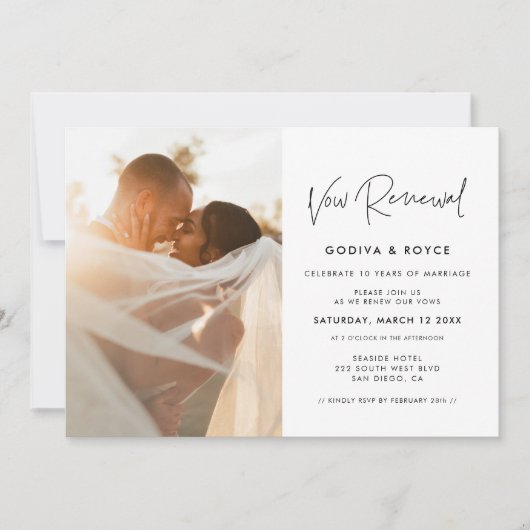 ミニマモダンリスト我々はまだ誓の更新写真を行う 招待状 (正面)