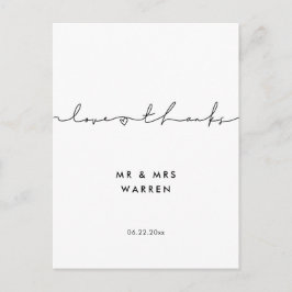 ミニマモダンリスト手書き愛感謝してい& ポストカード