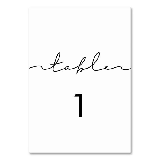 ミニマモダンリスト手書き書 テーブルナンバー (正面)